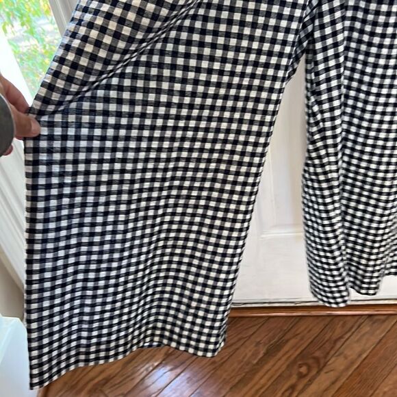 Banana republic women’s petite large black & white checked Wide leg Romper NWT - Picture 7 of 14